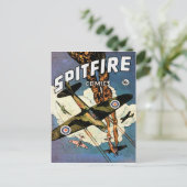 Spitfire Kampfflugzeug - Zweiter Weltkrieg Postkarte (Stehend Vorderseite)