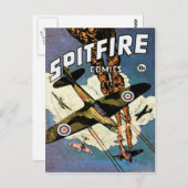 Spitfire Kampfflugzeug - Zweiter Weltkrieg Postkarte (Vorne/Hinten)