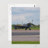 Spitfire nach Landung Postkarte (Vorne/Hinten)