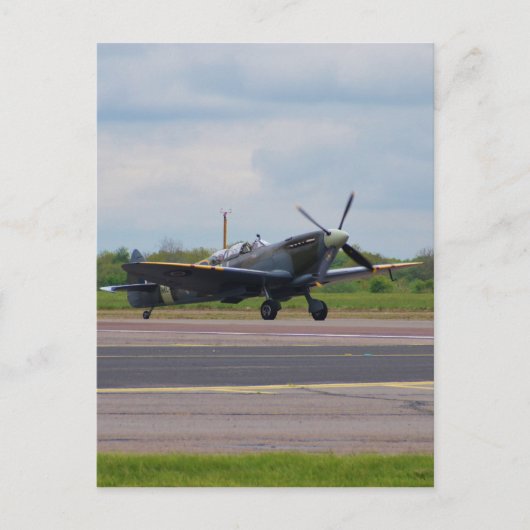Spitfire nach Landung Postkarte (Vorderseite)
