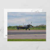 Spitfire nach Landung Postkarte (Vorne/Hinten)