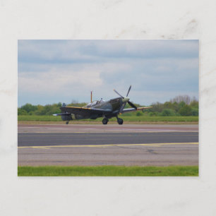 Spitfire nach Landung Postkarte