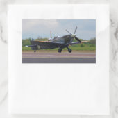 Spitfire nach Landung Rechteckiger Aufkleber (Tasche)