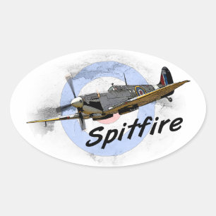Spitfire Ovaler Aufkleber