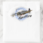 Spitfire Ovaler Aufkleber (Tasche)