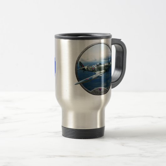 Spitfire-Posten-Tasse oder Schale Reisebecher (VorderseiteRechts)
