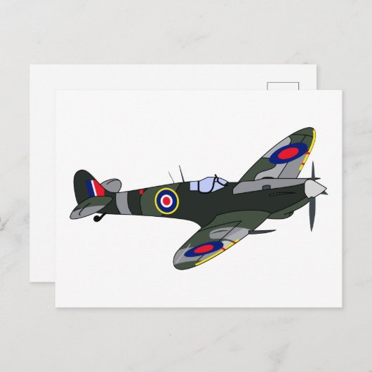 Spitfire Postkarte (Vorne/Hinten)