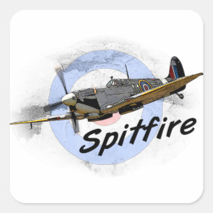 Spitfire Quadratischer Aufkleber