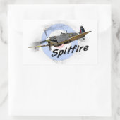 Spitfire Rechteckiger Aufkleber (Tasche)