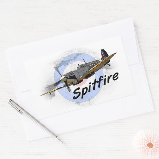 Spitfire Rechteckiger Aufkleber (Umschlag)