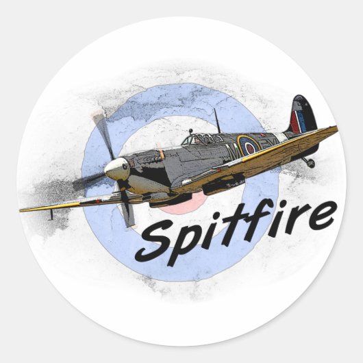 Spitfire Runder Aufkleber (Vorderseite)