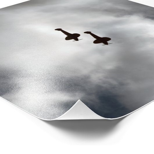 Spitfire-Silhouette Fotodruck (Ecke)