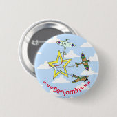 Spitfire Star Blue Sky 6 Cm Round Abzeichen Button (Vorne & Hinten)