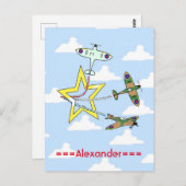 Spitfire Star Blue Sky Postcard Postkarte (Vorne/Hinten)