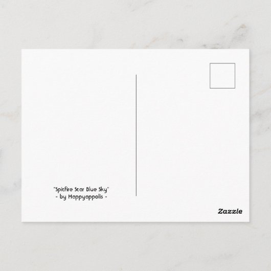 Spitfire Star Blue Sky Postcard Postkarte (Rückseite)