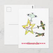 Spitfire Star Postkarte (Vorne/Hinten)