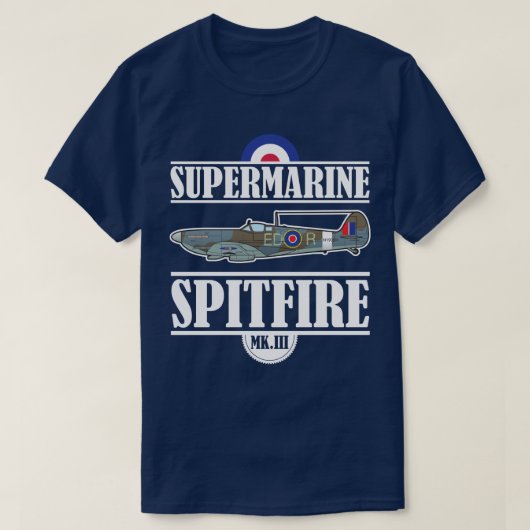 Spitfire Supermarine Vintages Flugzeug T-Shirt (Design vorne)