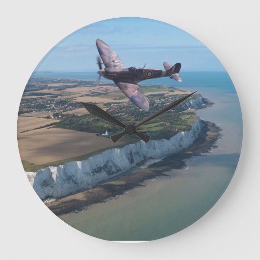 Spitfire über England Große Wanduhr (Vorderseite)