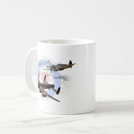 Spitfire und Lancaster Kaffeetasse (Vorderseite Links)