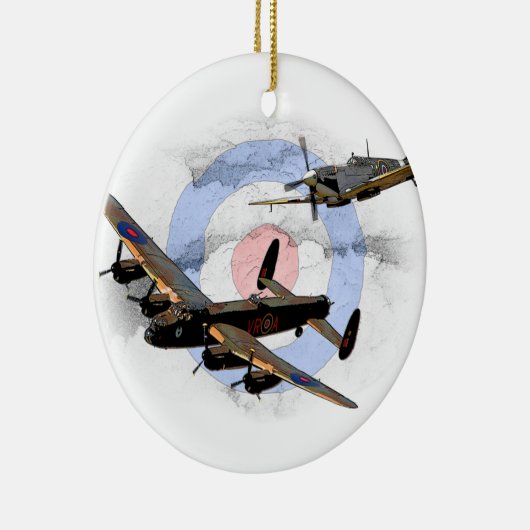 Spitfire und Lancaster Keramik Ornament (Rechts)