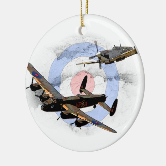 Spitfire und Lancaster Keramik Ornament (Links)