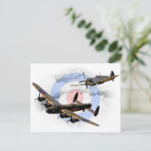 Spitfire und Lancaster Postkarte (Stehend Vorderseite)
