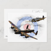 Spitfire und Lancaster Postkarte (Vorne/Hinten)
