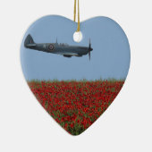 Spitfire und Mohnblumen Keramikornament (Rechts)