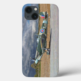 Spitfire unter Sturmwolken iPhone 13 Hülle