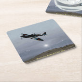 Spitfire-Untersetzer Rechteckiger Pappuntersetzer (angewinkelt)