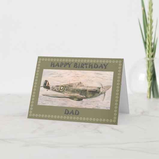 Spitfire Vater Birthday Card Karte (Vorderseite)