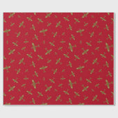 Spitfire War Flugzeug auf rotem Muster Geschenkpapier (Flach)