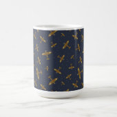 Spitfire War Flugzeug Muster auf Navy Blue Kaffeetasse (Mittel)