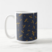 Spitfire War Flugzeug Muster auf Navy Blue Kaffeetasse (Links)