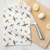 Spitfire War Flugzeug Pattern Geschirrtuch (Viertel Falte)