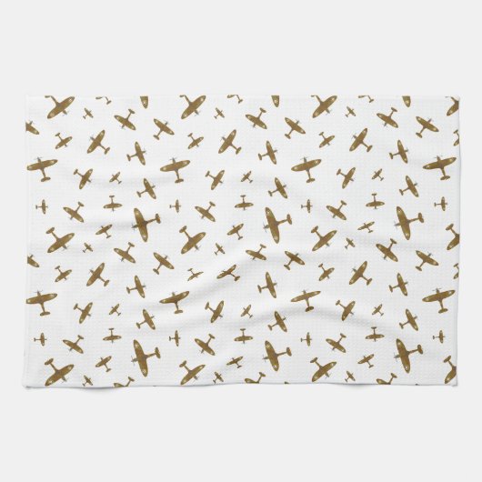 Spitfire War Flugzeug Pattern Geschirrtuch (Horizontal)