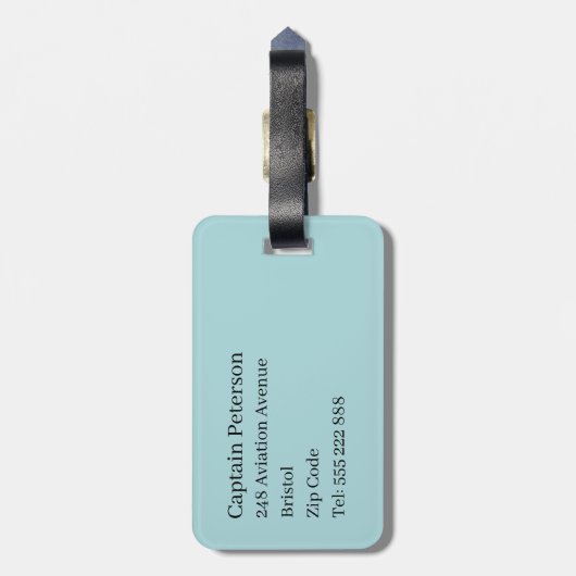 Spitfire War Flugzeug Pilot Light Blue Gepäckanhänger (Rückseite vertikal)