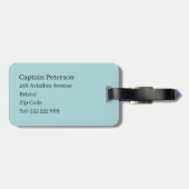 Spitfire War Flugzeug Pilot Light Blue Gepäckanhänger (Rückseite horizontal)