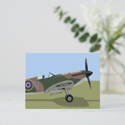 Spitfire WW2-Kämpfer Postkarte (Stehend Vorderseite)