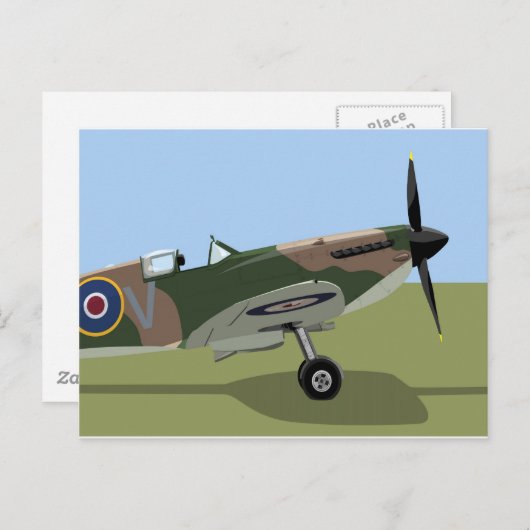 Spitfire WW2-Kämpfer Postkarte (Vorne/Hinten)
