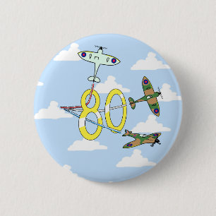 Spitfires 80. Geburtstag (Blauer Himmel) Button