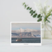 Spitsbergen Svalbard Sailboat Postkarte (Stehend Vorderseite)