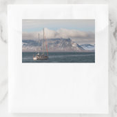 Spitsbergen Svalbard Sailboat Rechteckiger Aufkleber (Tasche)