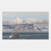 Spitsbergen Svalbard Sailboat Rechteckiger Aufkleber (Vorderseite)