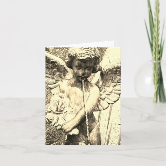 Spitting Stone Angel Fountain Sculpture Photo (Vorderseite)