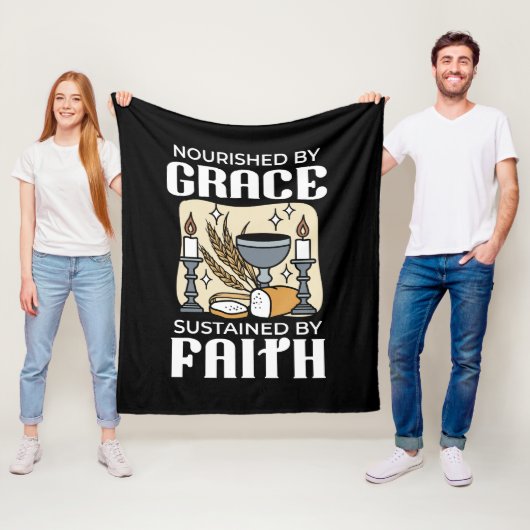 Spitueller Glaube und Gnade – Aufmunternde christl Fleecedecke (Beispiel)