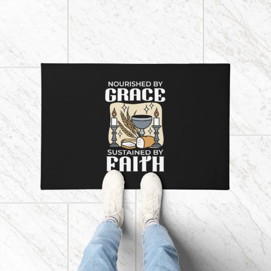 Spitueller Glaube und Gnade – Aufmunternde christl Fußmatte (Indoor)