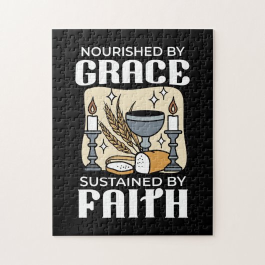 Spitueller Glaube und Gnade – Aufmunternde christl Puzzle (Vertikal)