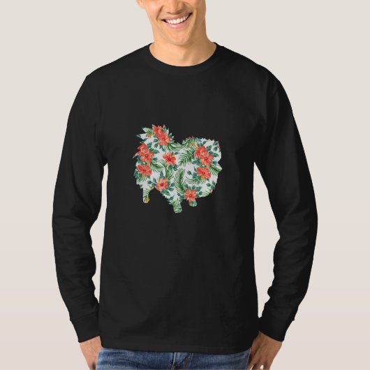Spitz Aloha Hawaiian Dog T-Shirt (Vorderseite)
