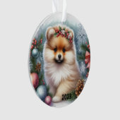 Spitz Aquarell Acryldekoration Ornament (Vorderseite)